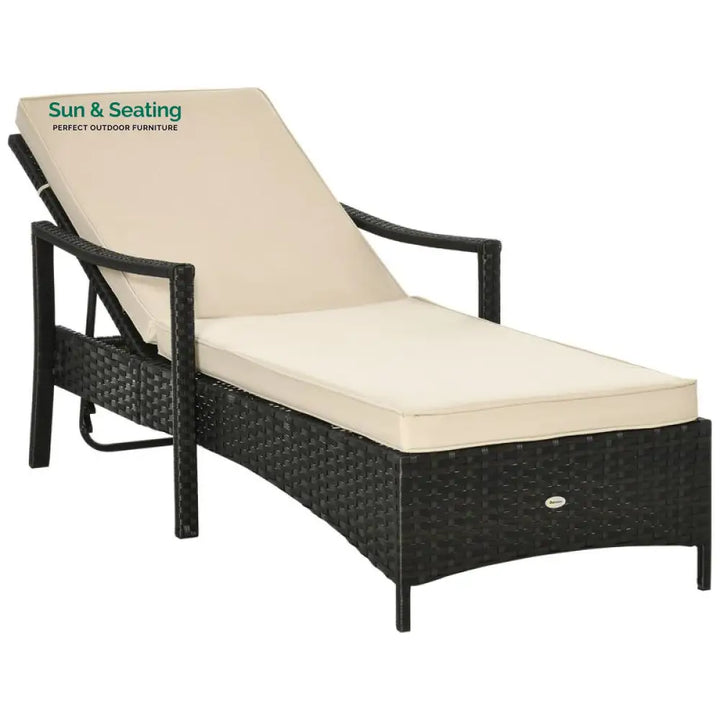 Kuel Outdoor Swimming Poolside Lounger (Black) Loungers