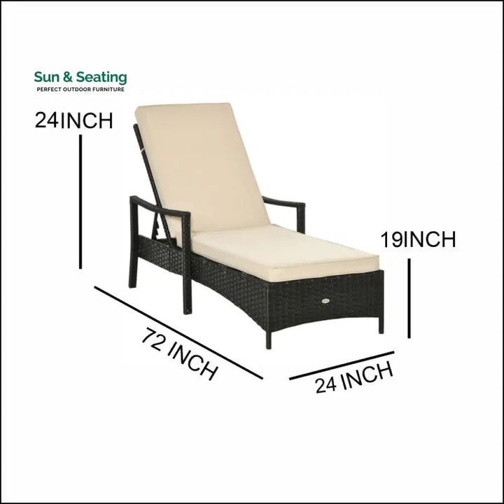 Kuel Outdoor Swimming Poolside Lounger (Black) Loungers