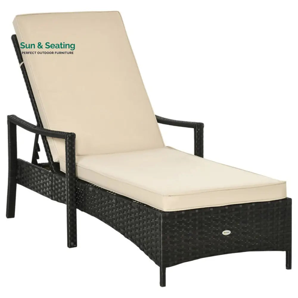 Kuel Outdoor Swimming Poolside Lounger (Black) Loungers