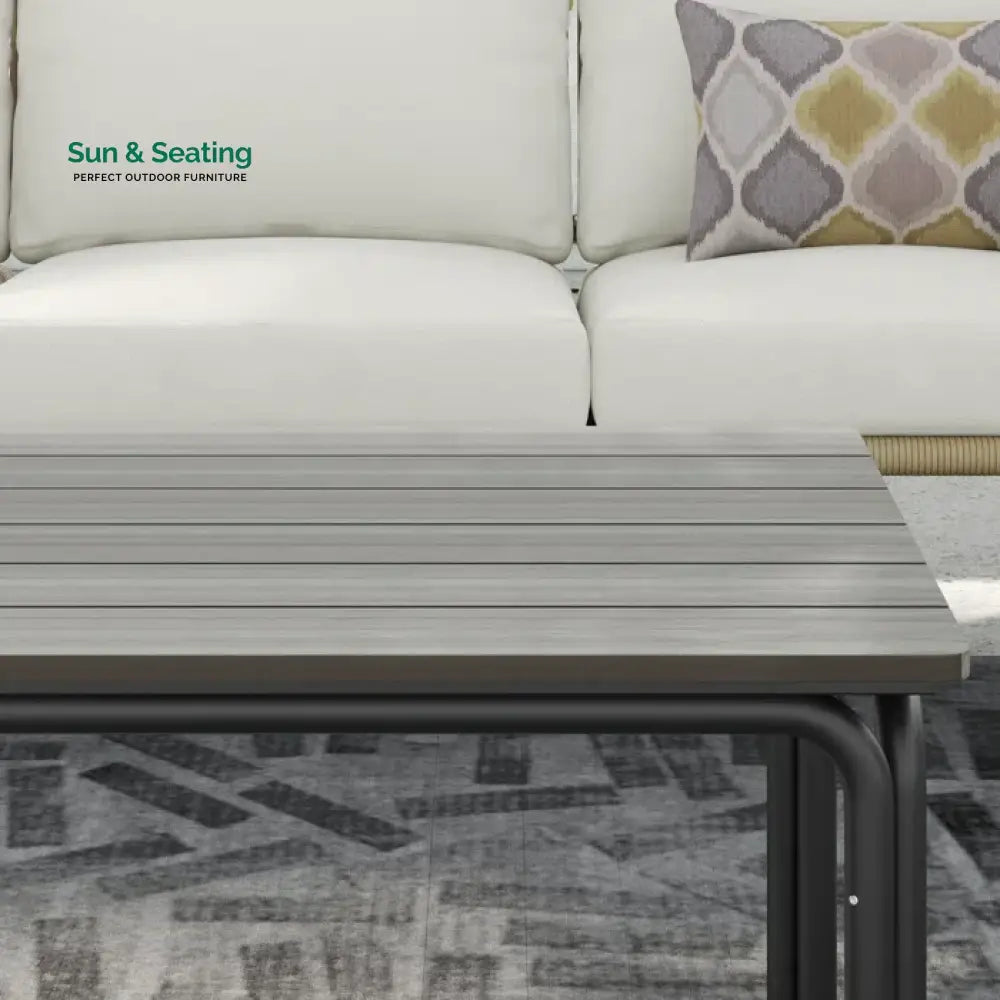 Kylie Outdoor Sofa Set 3 Seater 2 Single seater and 1 Center Table Braided & Rope(Tan) Sofa Sets