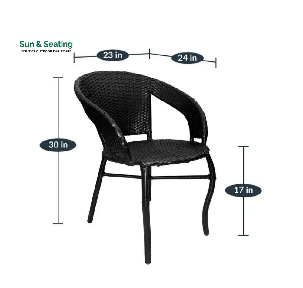 Labon Outdoor Patio Seating Set 4 Chairs and 1 Table Set (Black) Coffee Table Sets