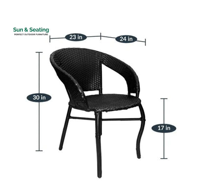 Labon Outdoor Patio Seating Set 4 Chairs and 1 Table Set (Black) Coffee Table Sets