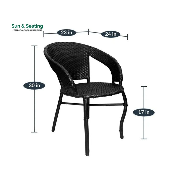 Labon Outdoor Patio Seating Set 4 Chairs and 1 Table Set (Black) Coffee Table Sets