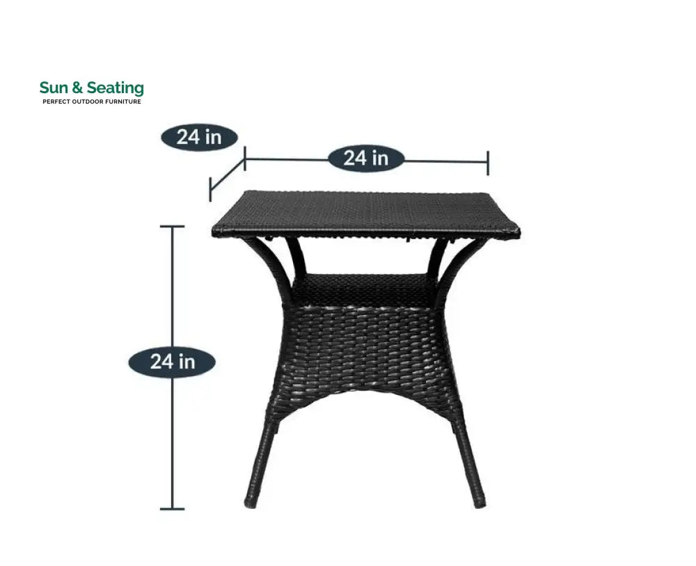 Labon Outdoor Patio Seating Set 4 Chairs and 1 Table Set (Black) Coffee Table Sets