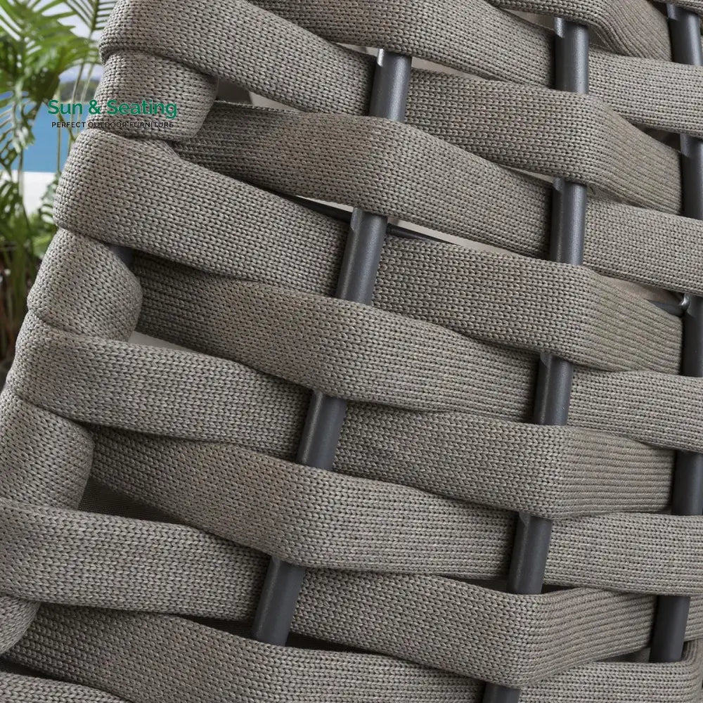 Lace Three Seater Hanging Swing With Stand For Balcony Garden Swing (Silk Grey) Braid & Rope Swings