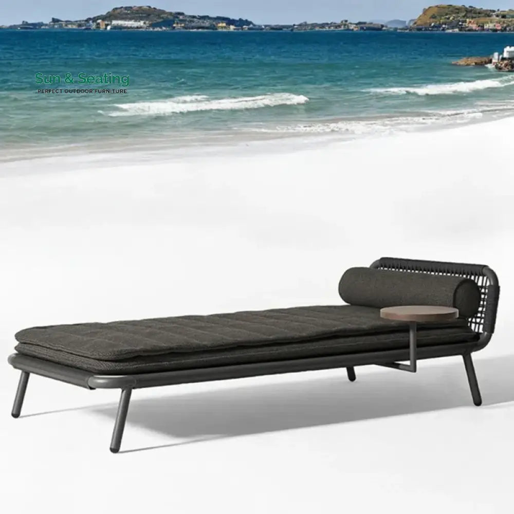 Lalo Outdoor Swimming Poolside Lounger (GREY) Braided &amp; Rope Loungers