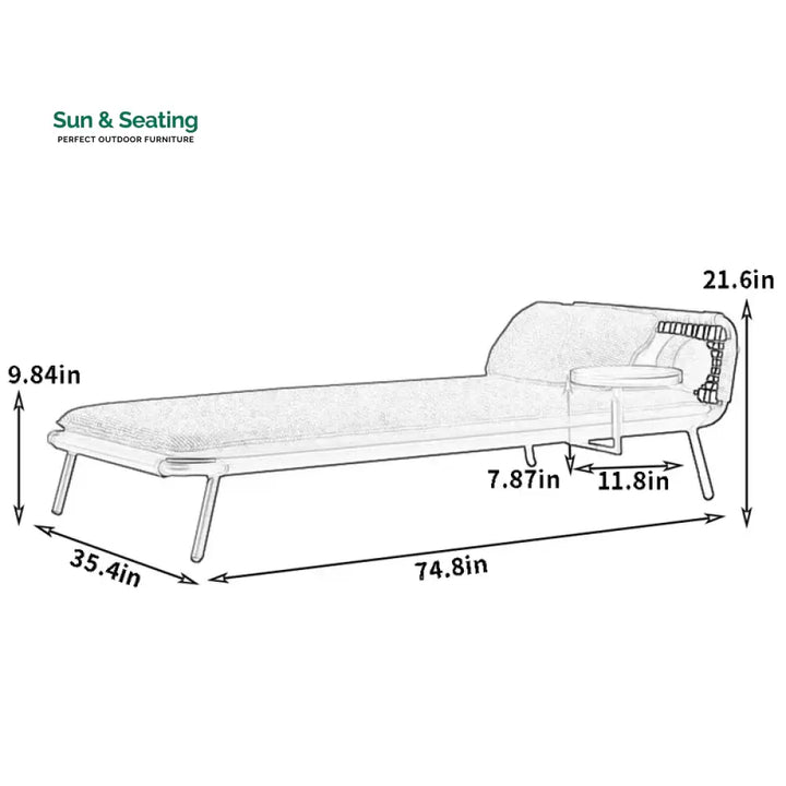 Lalo Outdoor Swimming Poolside Lounger (GREY) Braided &amp; Rope Loungers