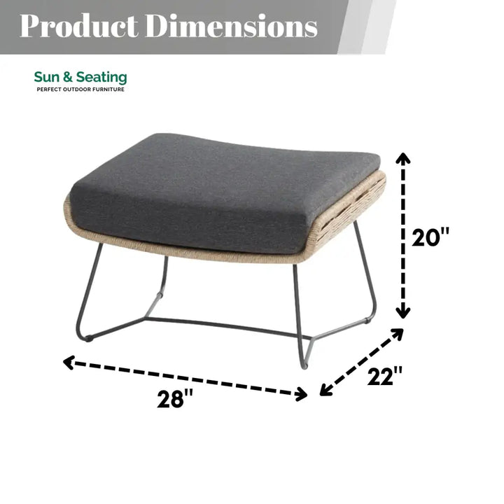 Lamees Outdoor All-Weather Rope Footstool Footrest