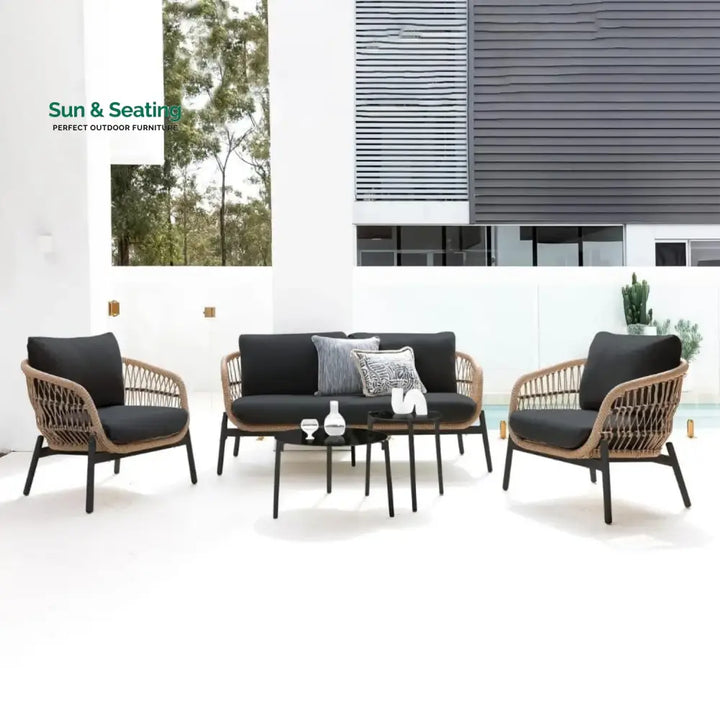 Latika Outdoor 4 Seater Rope Conversation Sofa Set Sofa Set