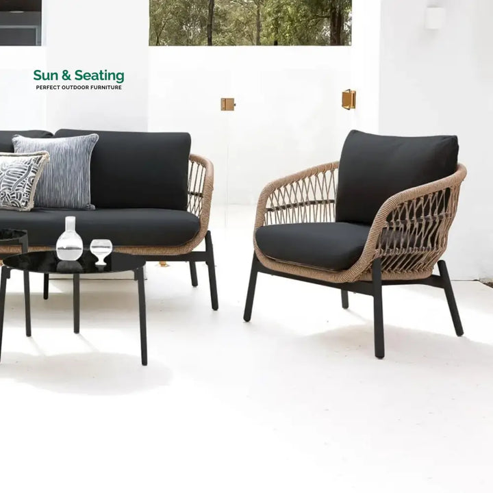 Latika Outdoor 4 Seater Rope Conversation Sofa Set Sofa Set