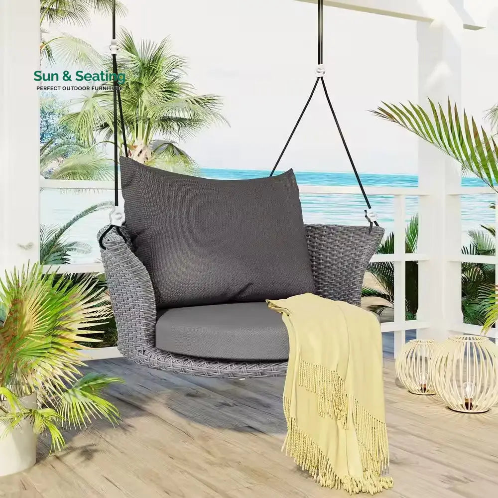 Ledger Single Seater Hanging Swing Without Stand For Balcony Garden Swing (Grey) Swings