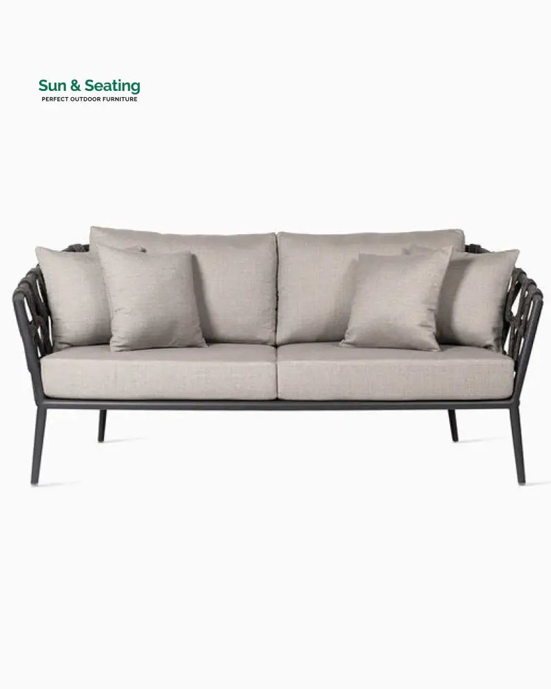Legion Outdoor Sofa Set 2 Seater 2 Single seater and 2 Center Table Set (Dark Grey) Braided &amp; Rope Sofa Sets