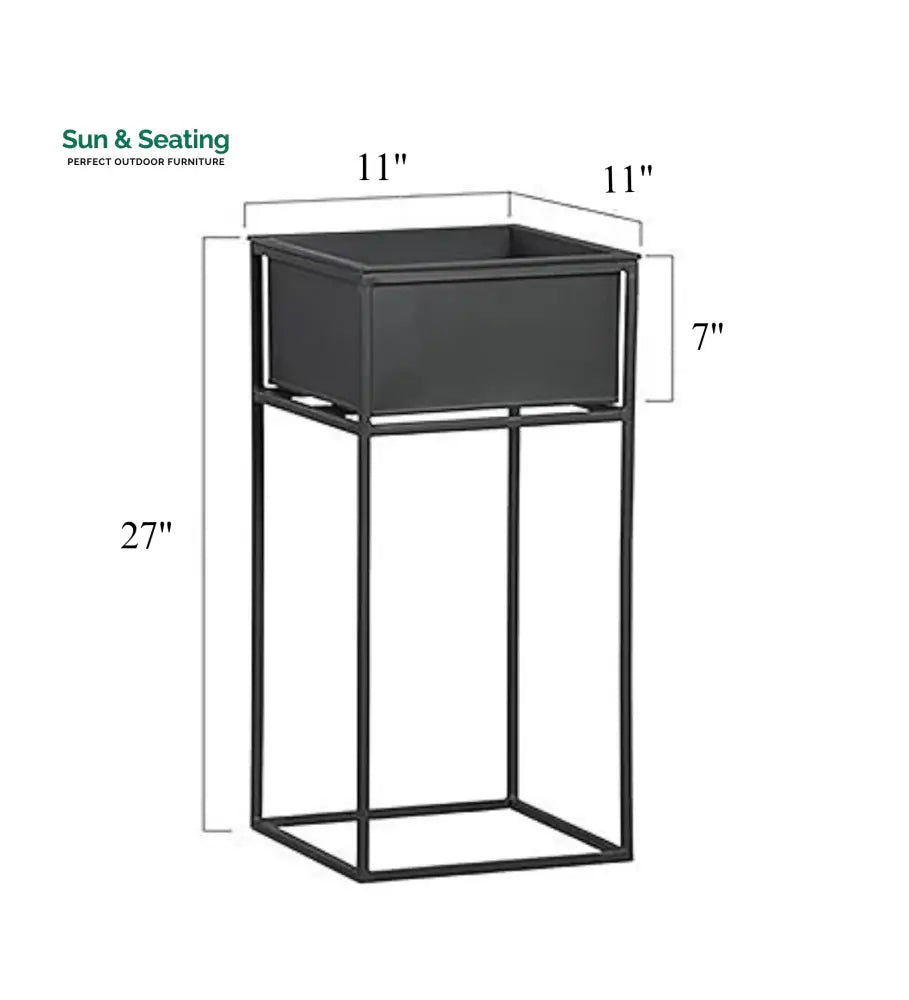 Leon Outdoor Metal Planters For Garden Balcony (Black) Planter