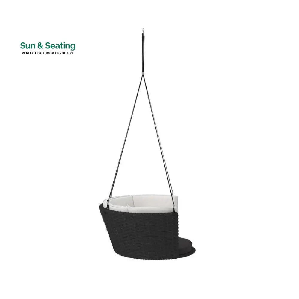 Leone Single Seater Hanging Swing Without Stand For Balcony Garden Swing (Black) Swings