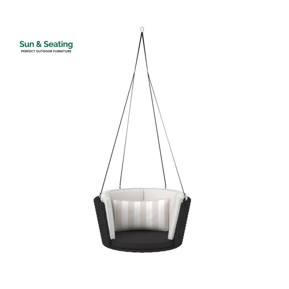 Leone Single Seater Hanging Swing Without Stand For Balcony Garden Swing (Black) Swings