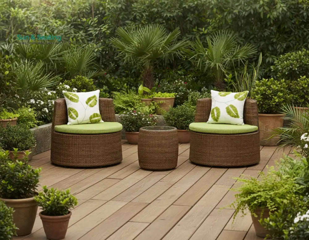 Leonora Outdoor Patio Sofa Set 2 Single Seater and 1 Table (Brown) Sofa Sets