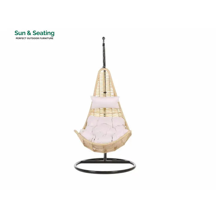 Leonzio Single Seater Hanging Swing With Stand For Balcony Garden Swing (Gold) Swings