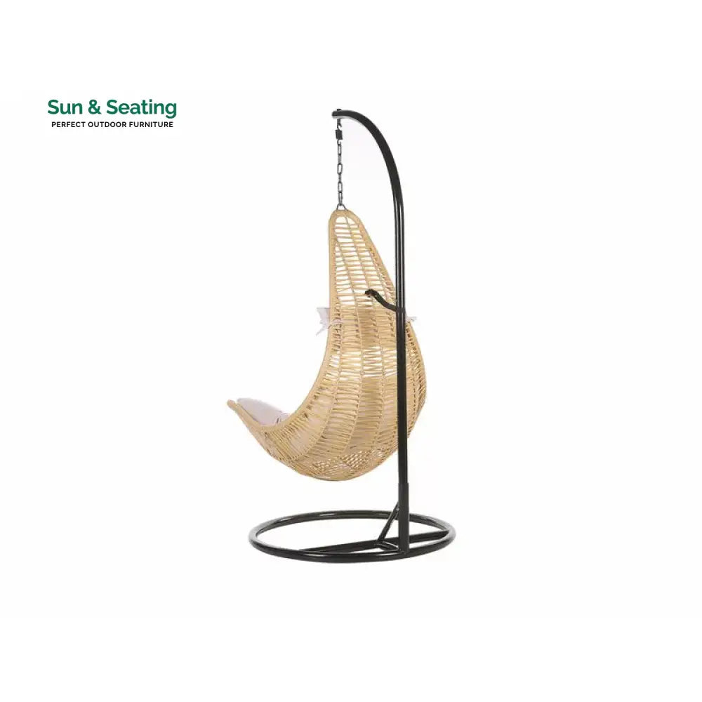 Leonzio Single Seater Hanging Swing With Stand For Balcony Garden Swing (Gold) Swings