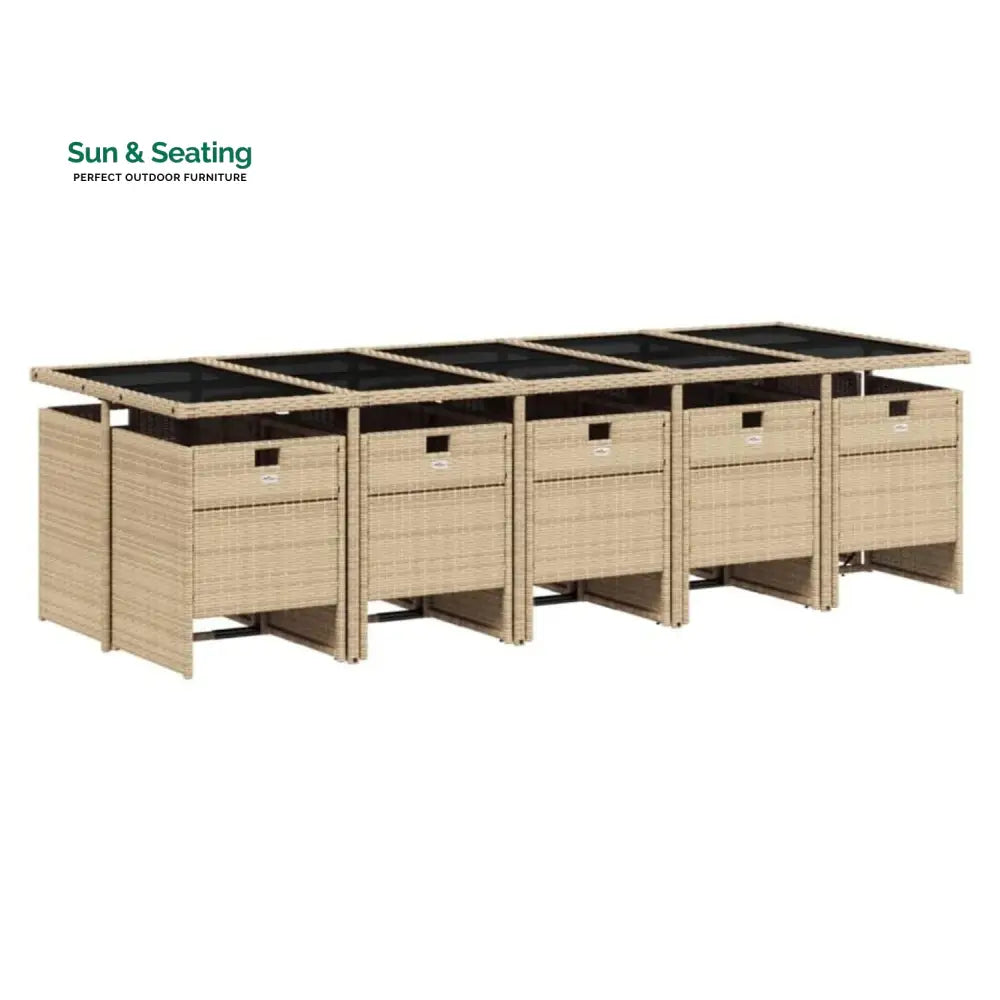 Leticia All Weather Wicker Patio Dinning Table Set