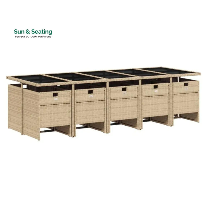 Leticia All Weather Wicker Patio Dinning Table Set