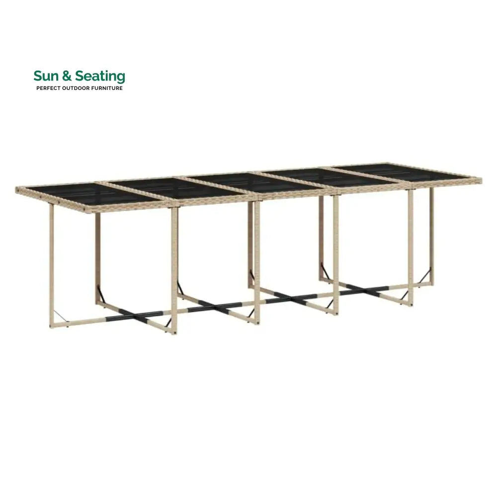 Leticia All Weather Wicker Patio Dinning Table Set