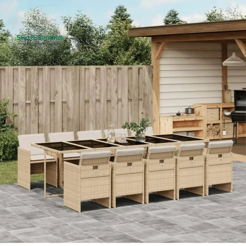 Leticia All Weather Wicker Patio Dinning Table Set