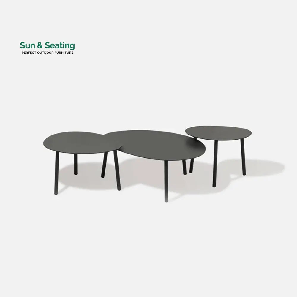 Lettiere Outdoor Garden Balcony Sofa Set 2 Seater 2 Single Seater and 3 Tables Set (Grey) Sofa Sets