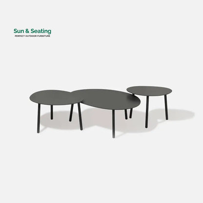 Lettiere Outdoor Garden Balcony Sofa Set 2 Seater 2 Single Seater and 3 Tables Set (Grey) Sofa Sets