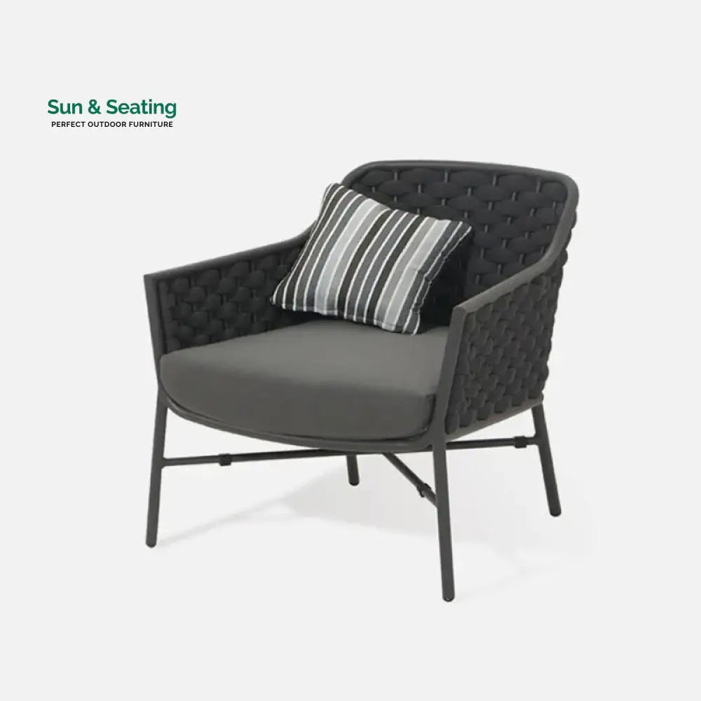 Lettiere Outdoor Garden Balcony Sofa Set 2 Seater 2 Single Seater and 3 Tables Set (Grey) Sofa Sets