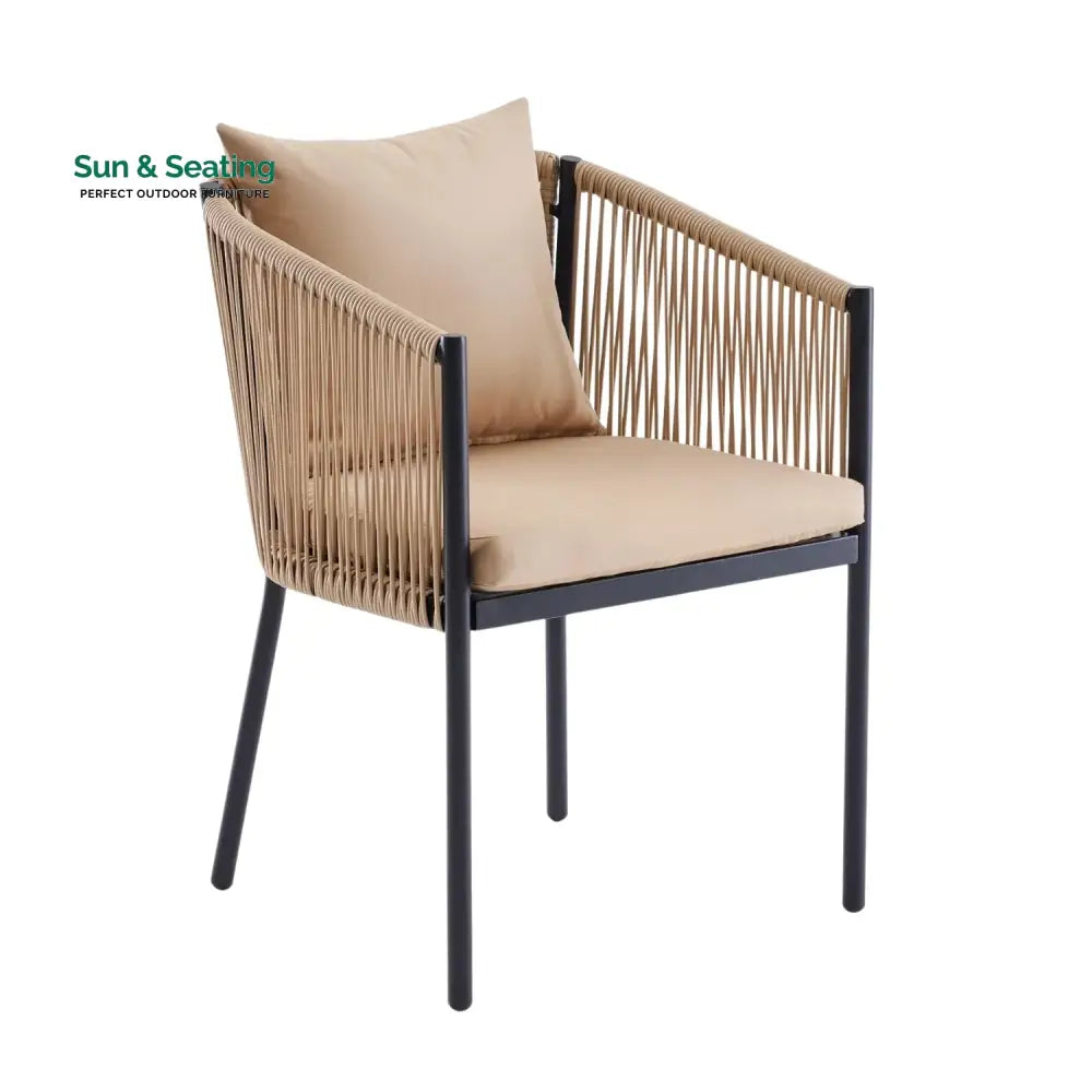 Lian 2-Piece Outdoor Rope Patio Dining Chairs Dinning Chairs