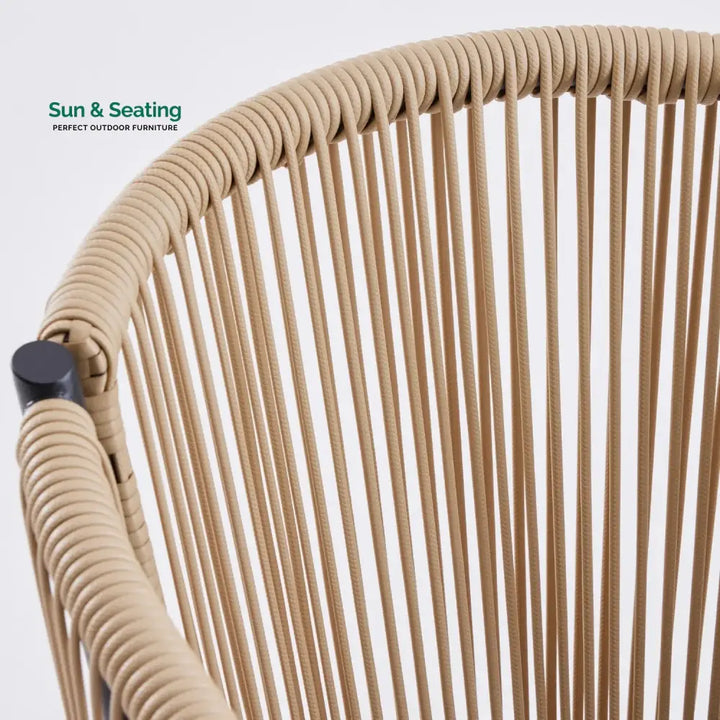 Lian 2-Piece Outdoor Rope Patio Dining Chairs Dinning Chairs