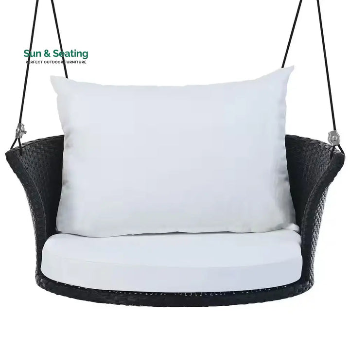 Lice Single Seater Hanging Swing Without Stand For Balcony Garden Swing (Black + White) Swings