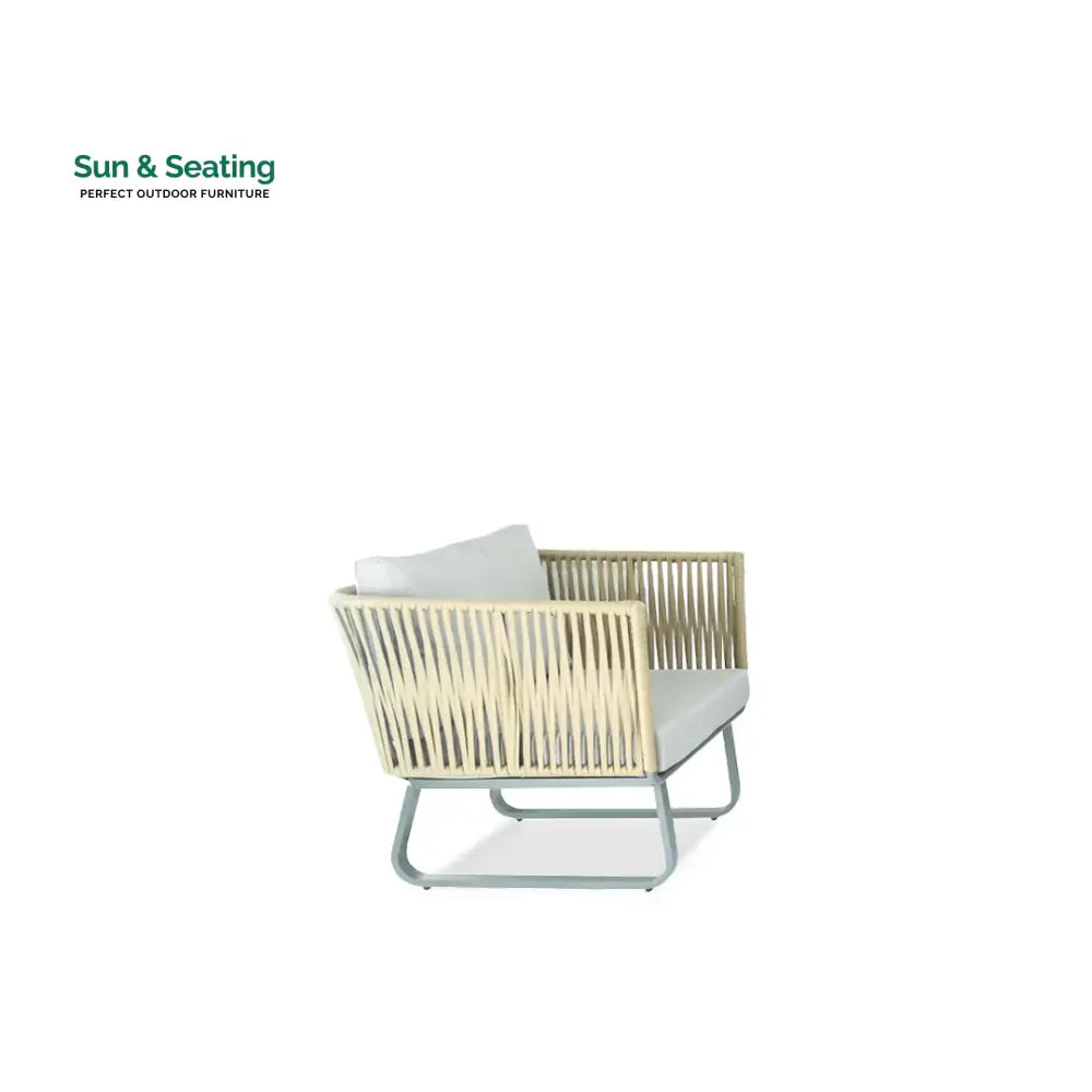 Licea Outdoor Sofa Set 3 Seater 2 Single seater and 1 Center Table Set (Grey + Yellow) Braided &amp; Rope Sofa Sets