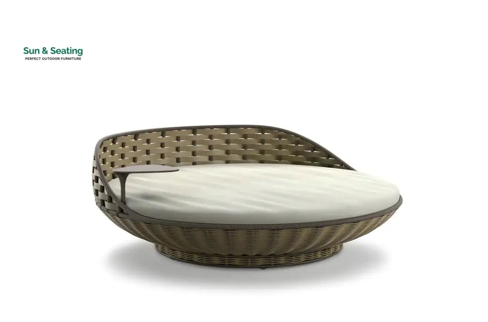 Liesa Outdoor Poolside Sunbed With Cushion Daybed Olive Sunbed