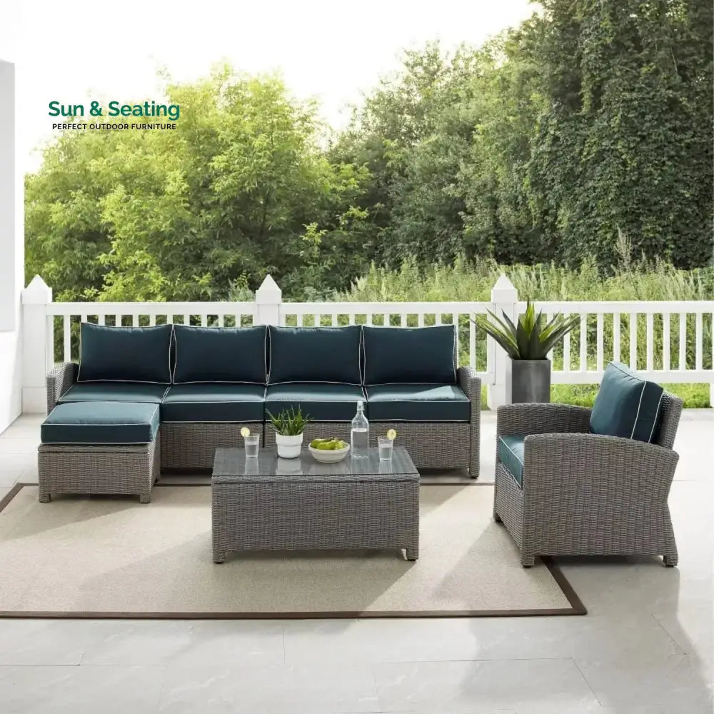 Liesel Outdoor Rattan Wicker 6-Seater Sofa Set Sofa Set