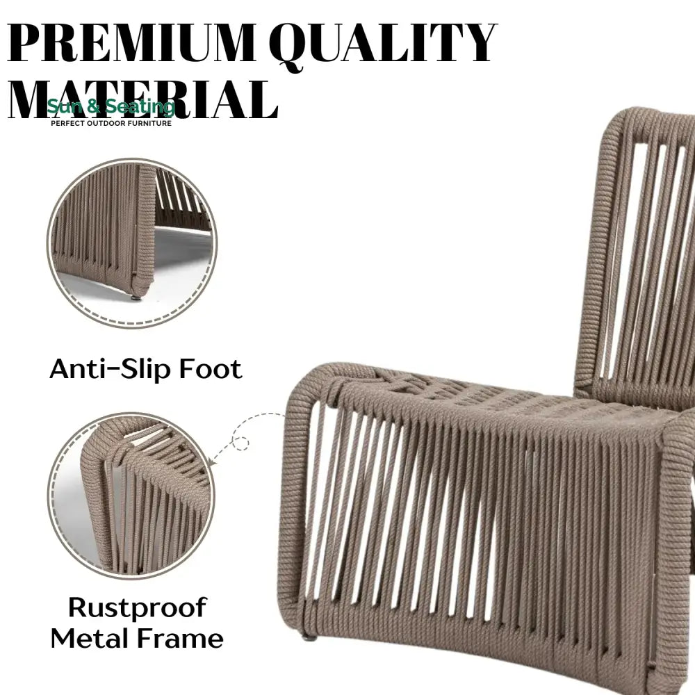 Liliana 3-Piece Outdoor Beige Rope Patio Set Patio Set