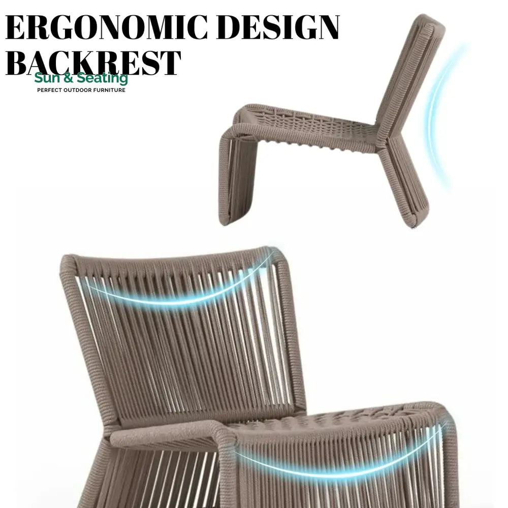 Liliana 3-Piece Outdoor Beige Rope Patio Set Patio Set