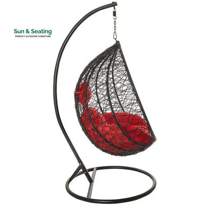 Lilo Single Seater Hanging Swing With Stand For Balcony Garden (Black) Swings