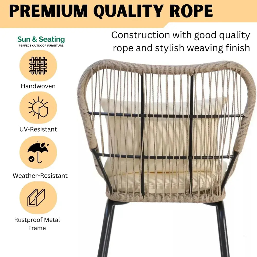 Lilou Outdoor Patio Garden 3 Piece All Weather Resistant Furniture Set Patio Set