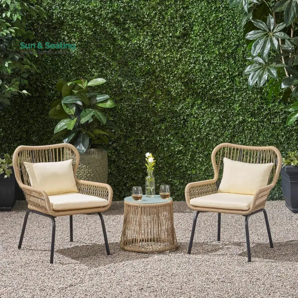 Lilou Outdoor Patio Garden 3 Piece All Weather Resistant Furniture Set Patio Set