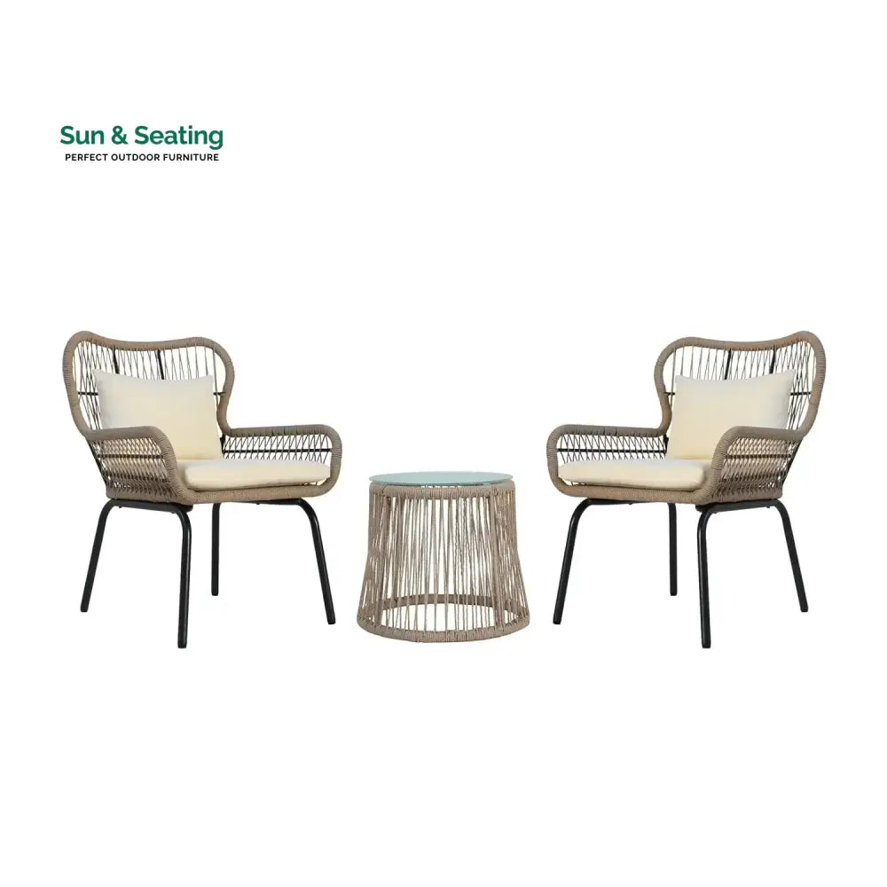 Lilou Outdoor Patio Garden 3 Piece All Weather Resistant Furniture Set Patio Set