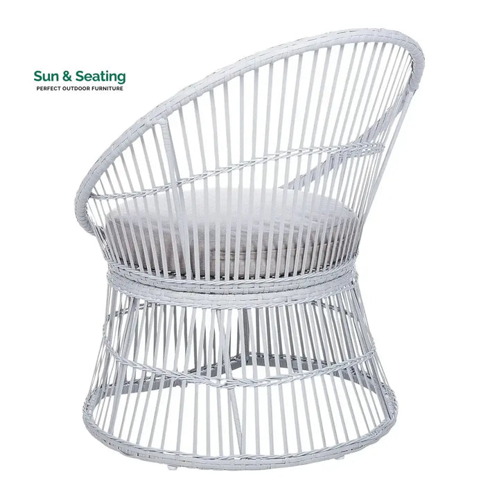 Liora Outdoor Rope Patio Set with Glass Top Table Patio Set