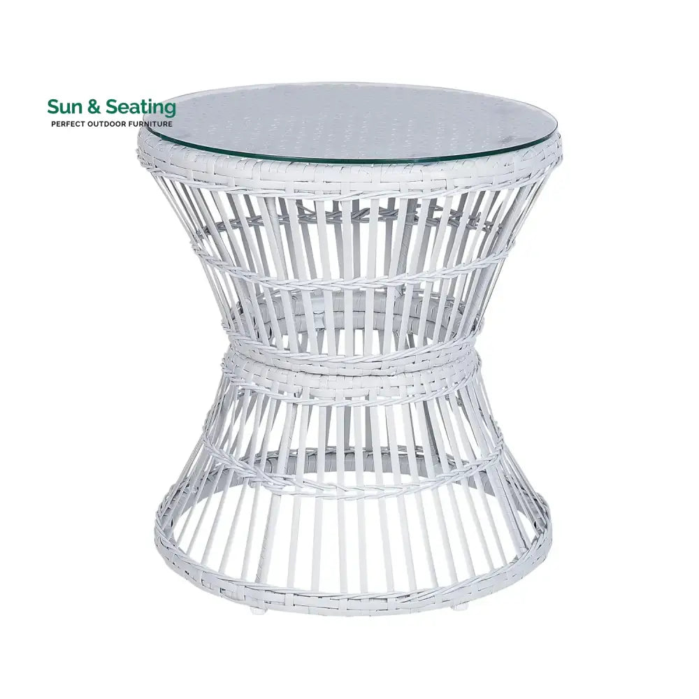 Liora Outdoor Rope Patio Set with Glass Top Table Patio Set