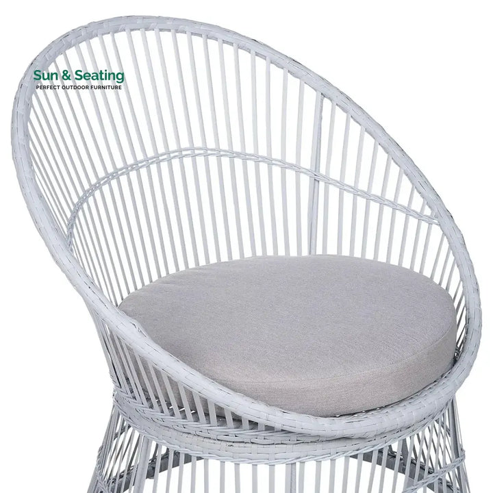Liora Outdoor Rope Patio Set with Glass Top Table Patio Set