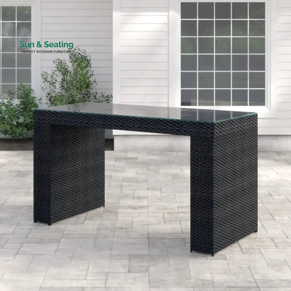 Litani Outdoor Patio Bar Sets 6 Chairs and 1 Table (Dark Brown) Bar Sets