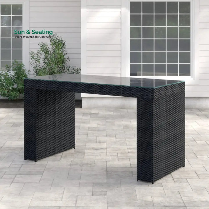 Litani Outdoor Patio Bar Sets 6 Chairs and 1 Table (Dark Brown) Bar Sets