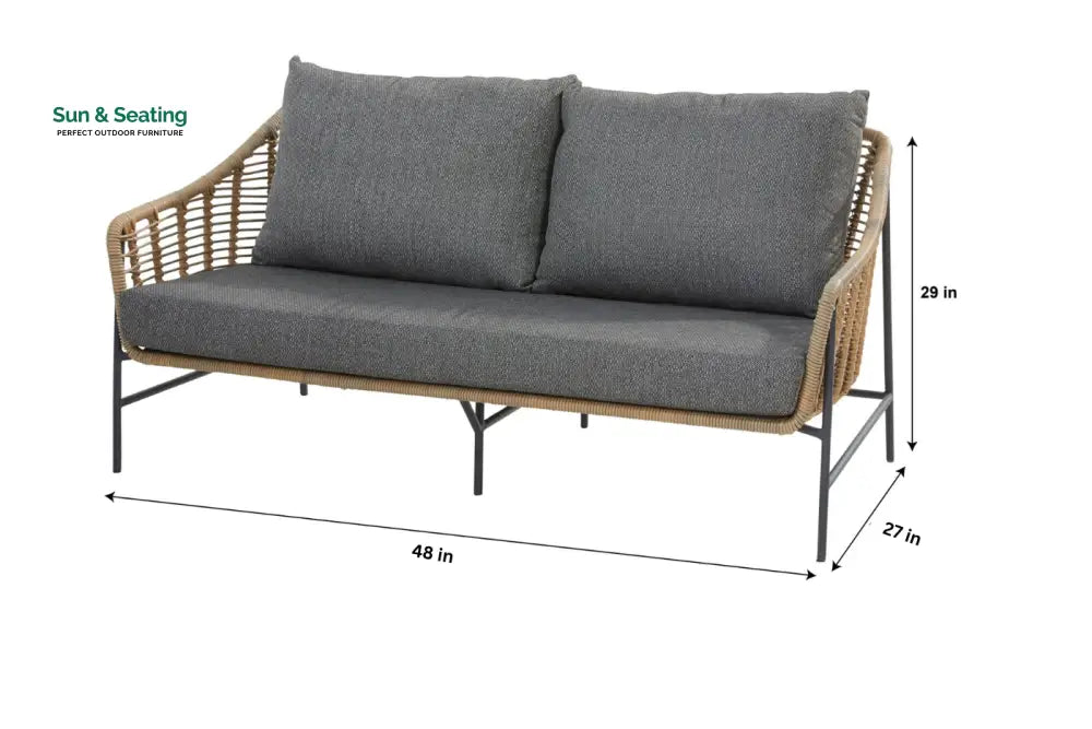 Livia Outdoor Garden Balcony Sofa Set 2 Seater 2 Single seater and 1 Center Table Set (Tan) Sofa Sets