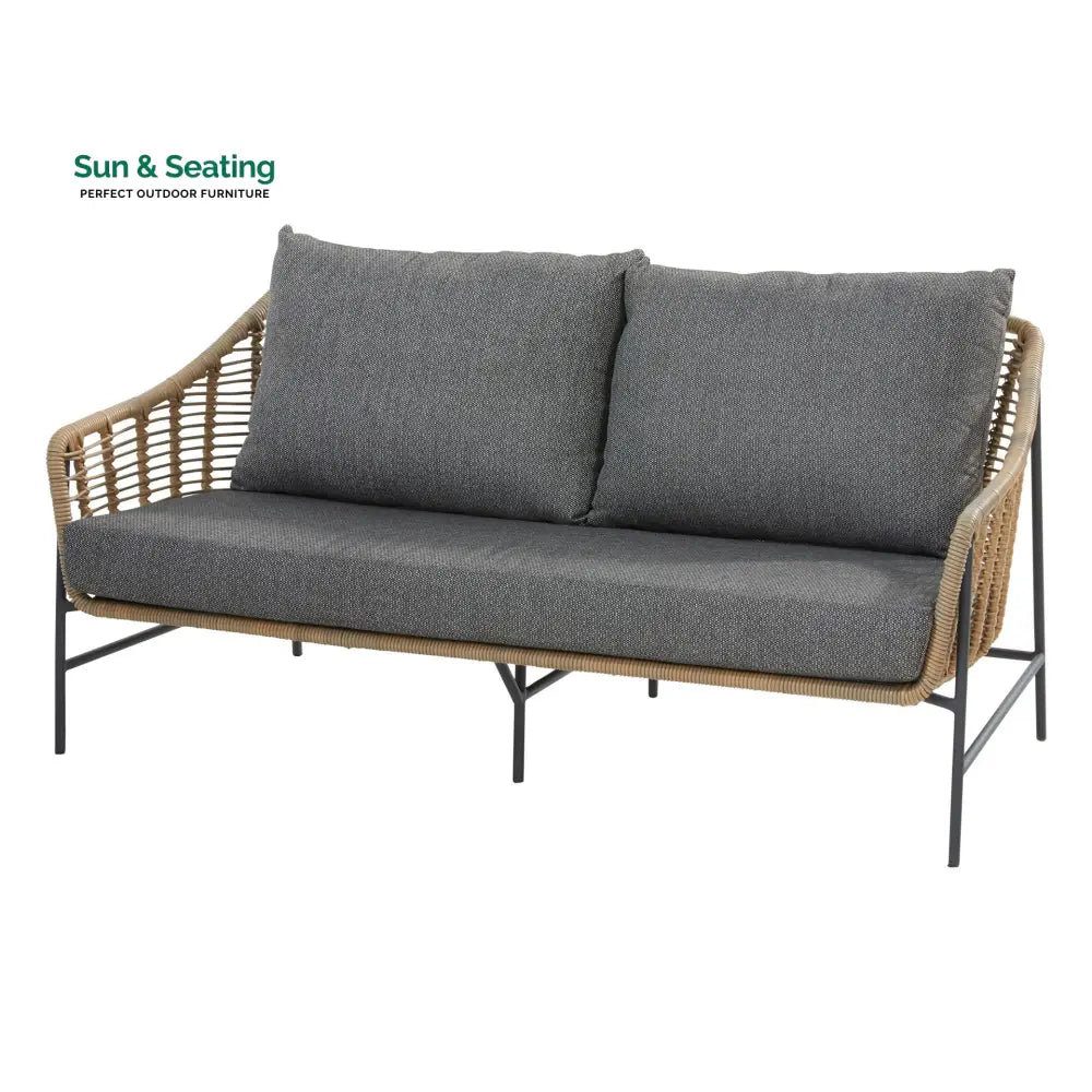 Livia Outdoor Garden Balcony Sofa Set 2 Seater 2 Single seater and 1 Center Table Set (Tan) Sofa Sets