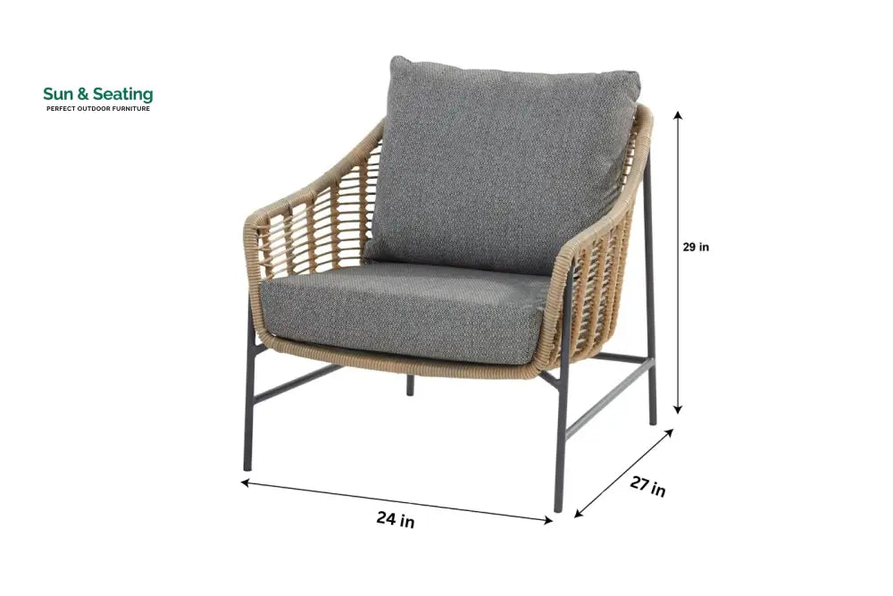 Livia Outdoor Garden Balcony Sofa Set 2 Seater 2 Single seater and 1 Center Table Set (Tan) Sofa Sets