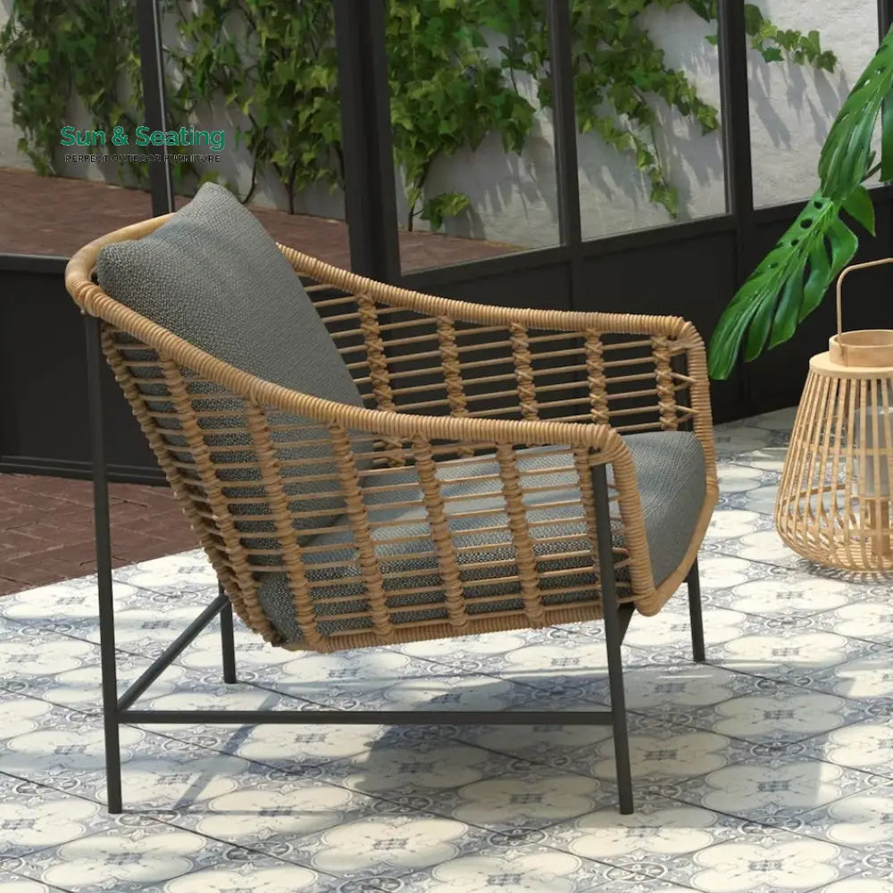 Livia Outdoor Garden Balcony Sofa Set 2 Seater 2 Single seater and 1 Center Table Set (Tan) Sofa Sets